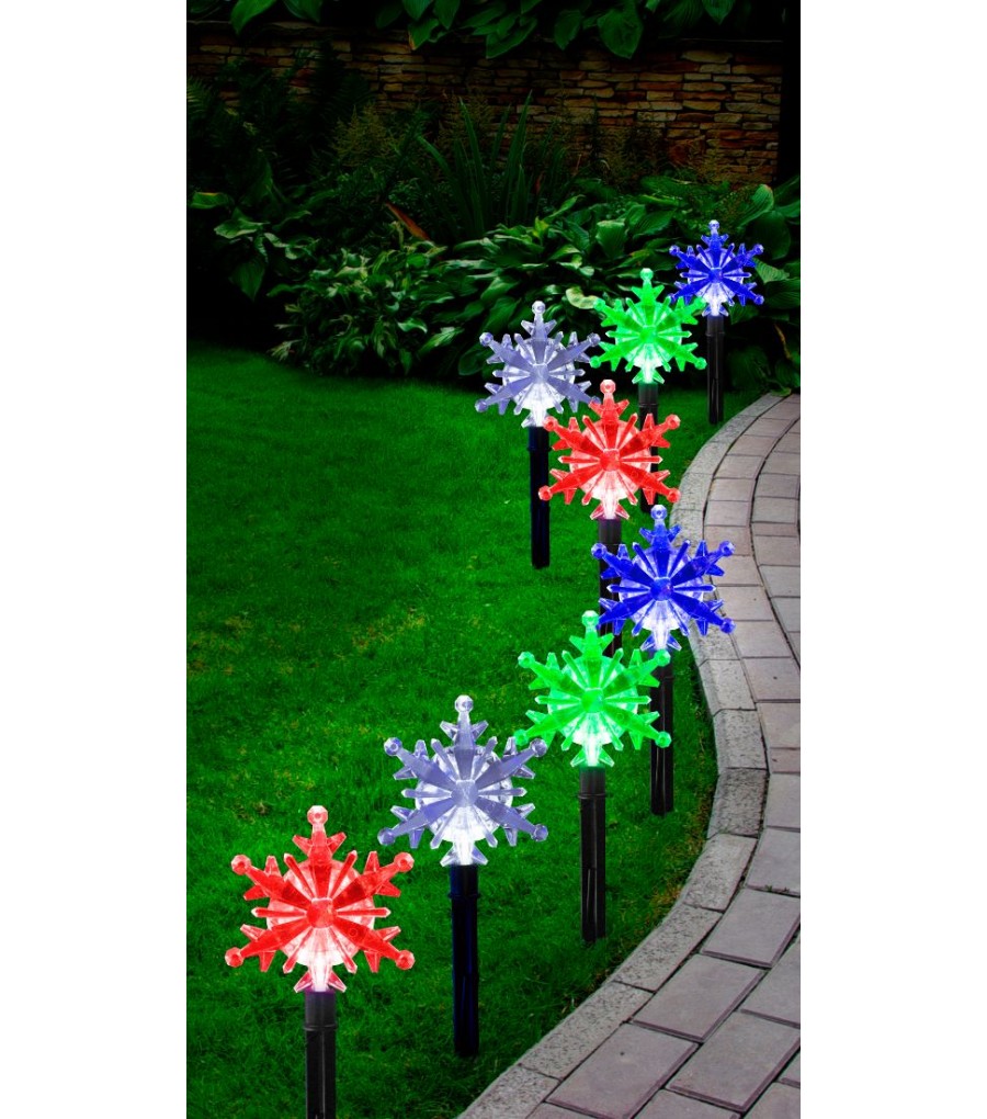 Snowflake solar store stake lights